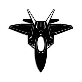 Wallity F-22 RAPTOR Escultura de Pared de Metal Negra